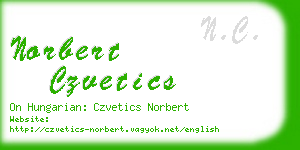 norbert czvetics business card